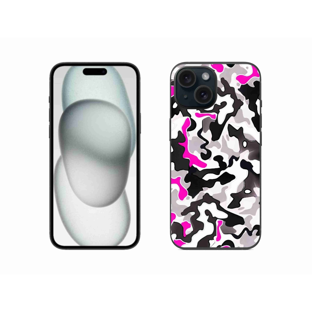 Gelový kryt mmCase na iPhone 15 - maskáčový vzor 5