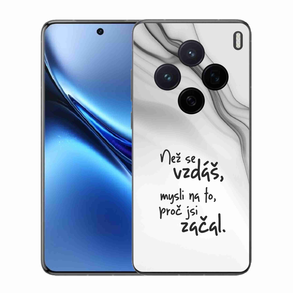 Gelový kryt mmCase na Vivo X200 5G - citát 2 bílé pozadí