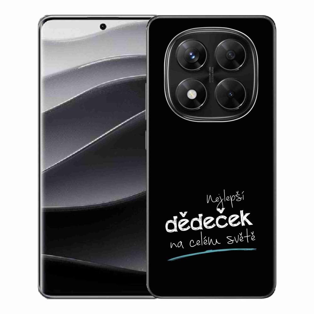 Gelový kryt mmCase na Xiaomi Redmi Note 14 Pro 5G/Poco X7 5G - nejlepší dědeček 3 černé pozadí
