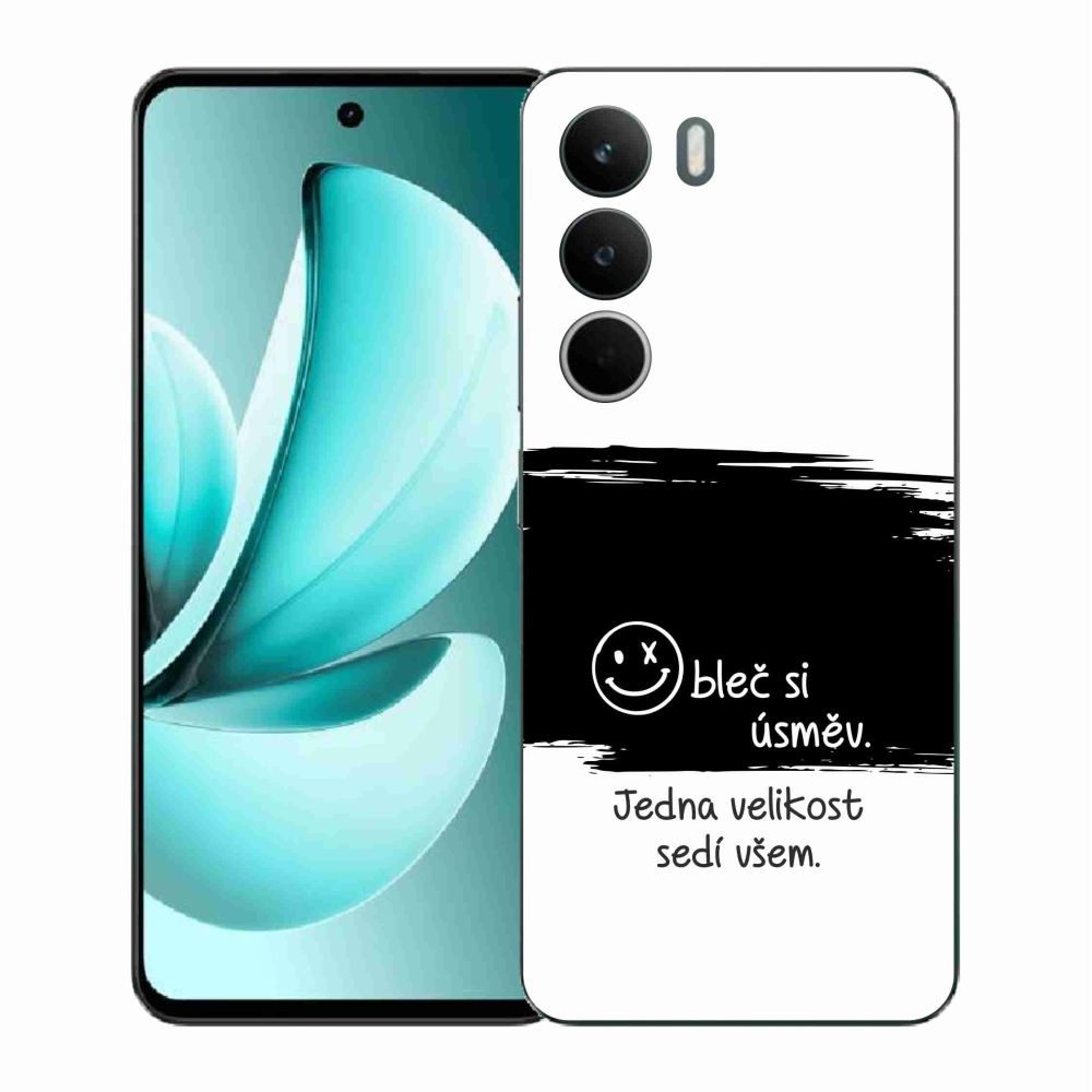 Gelový kryt mmCase na Realme C71 - vtipný text 8 černobílé pozadí