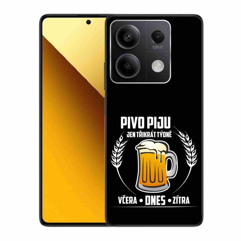 Gelový kryt mmCase na Xiaomi Redmi Note 13 5G - pivní motiv černé pozadí