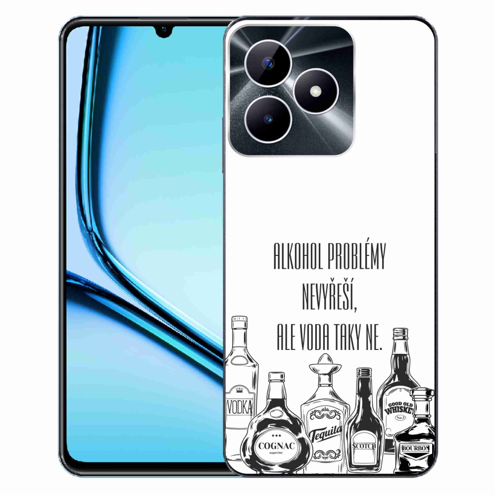 Gelový kryt mmCase na Realme Note 50 - vtipný text bílé pozadí