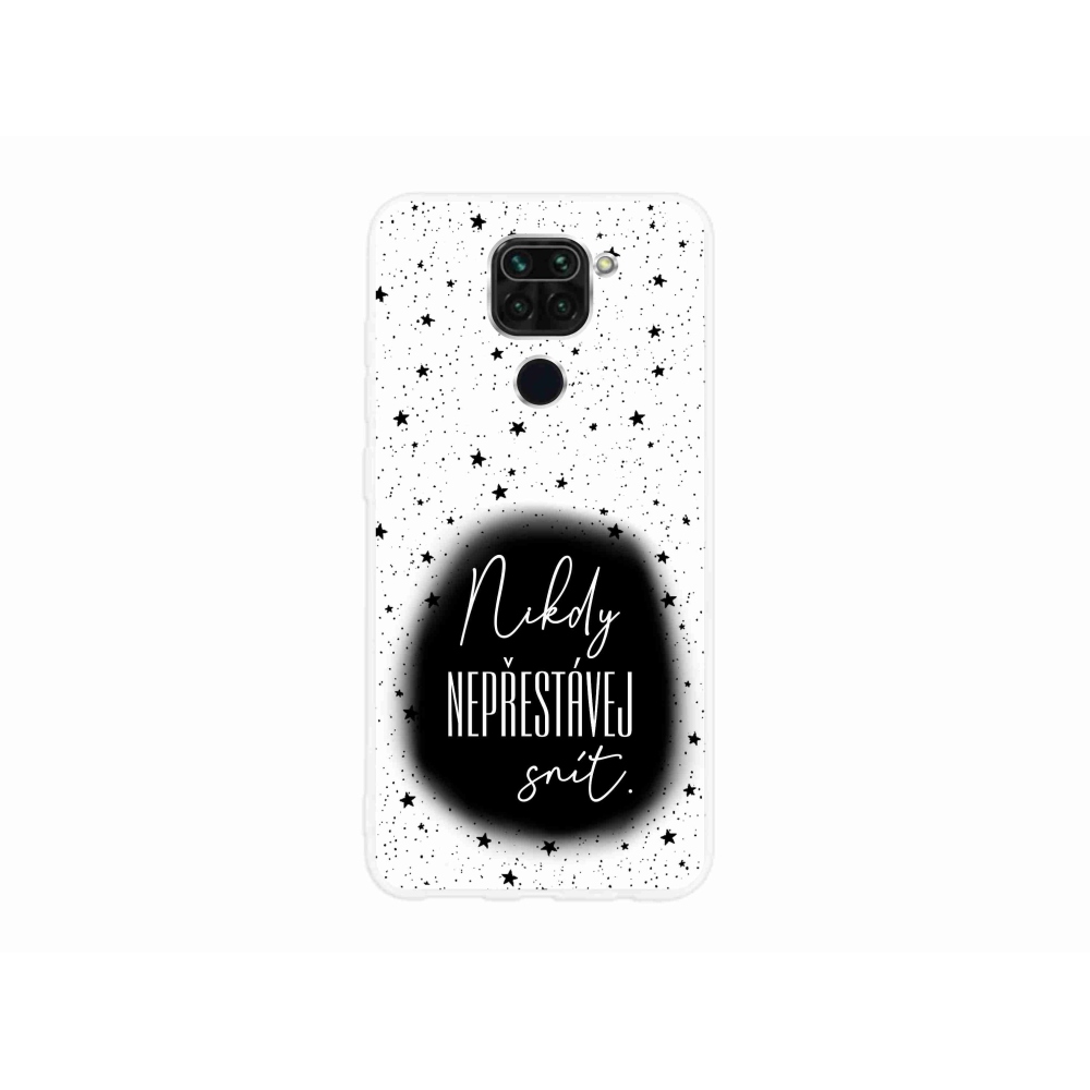 Gelový kryt mmCase na Xiaomi Redmi Note 9 - citát 1 černobílé pozadí