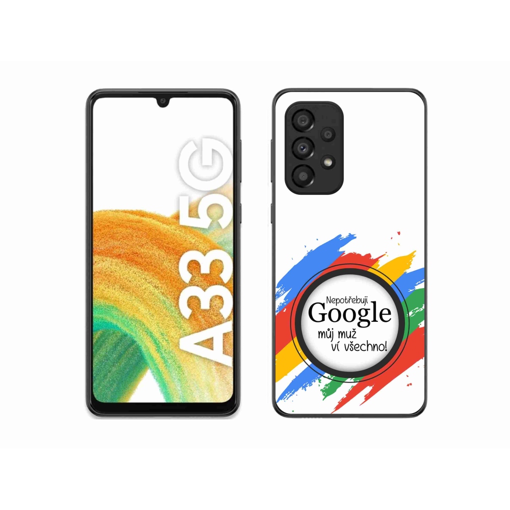 Gelový kryt mmCase na Samsung Galaxy A33 5G - muž ví všechno bílé pozadí