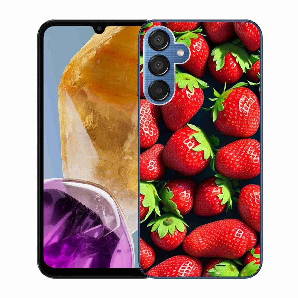 Gelový kryt mmCase na Samsung Galaxy M15 5G - jahody