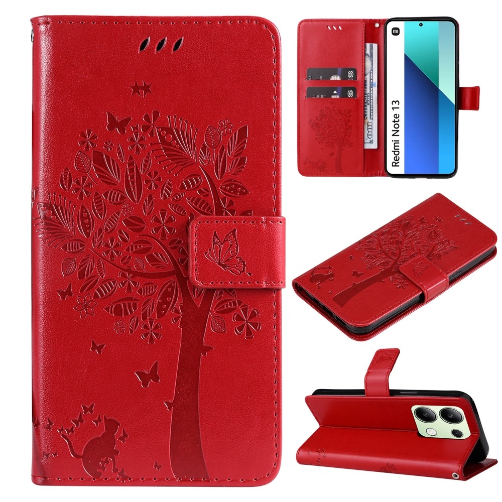 Trees knížkové pouzdro na Xiaomi Redmi Note 13 - červené