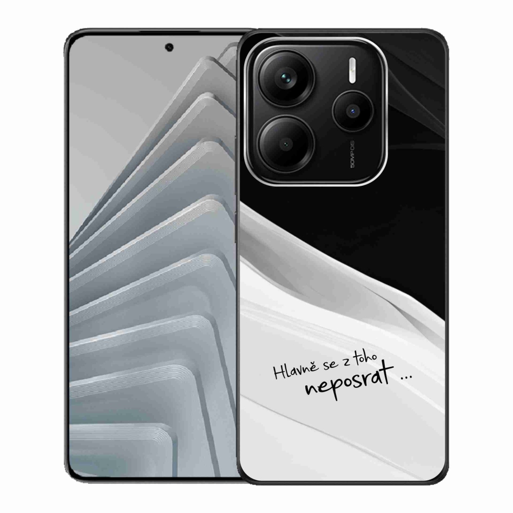 Gelový kryt mmCase na Xiaomi Redmi Note 14 5G - vtipný text 13 bíločerné pozadí