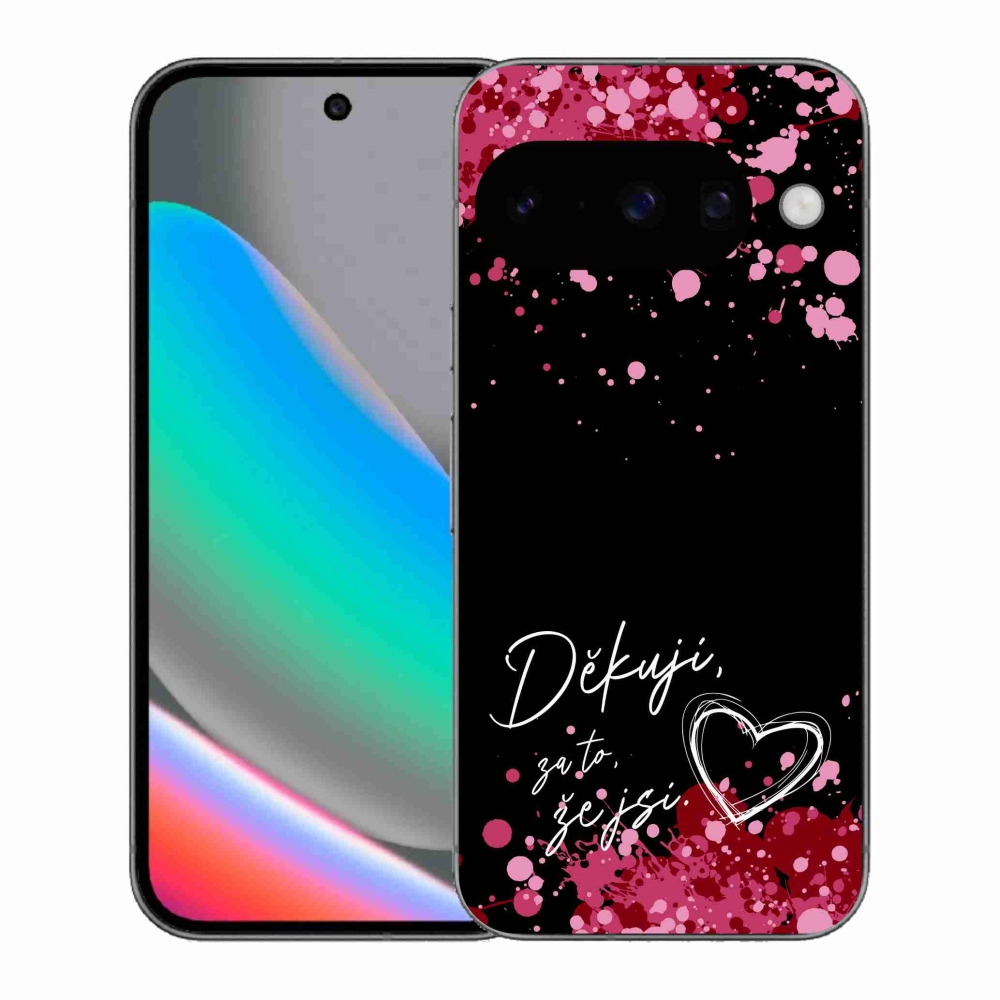Gelový kryt mmCase na Google Pixel 10 - zamilovaný text 2 černé pozadí