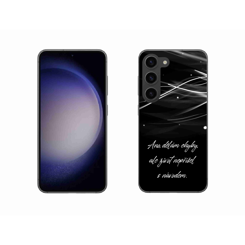 Gelový kryt mmCase na Samsung Galaxy S23 5G - citát černé pozadí