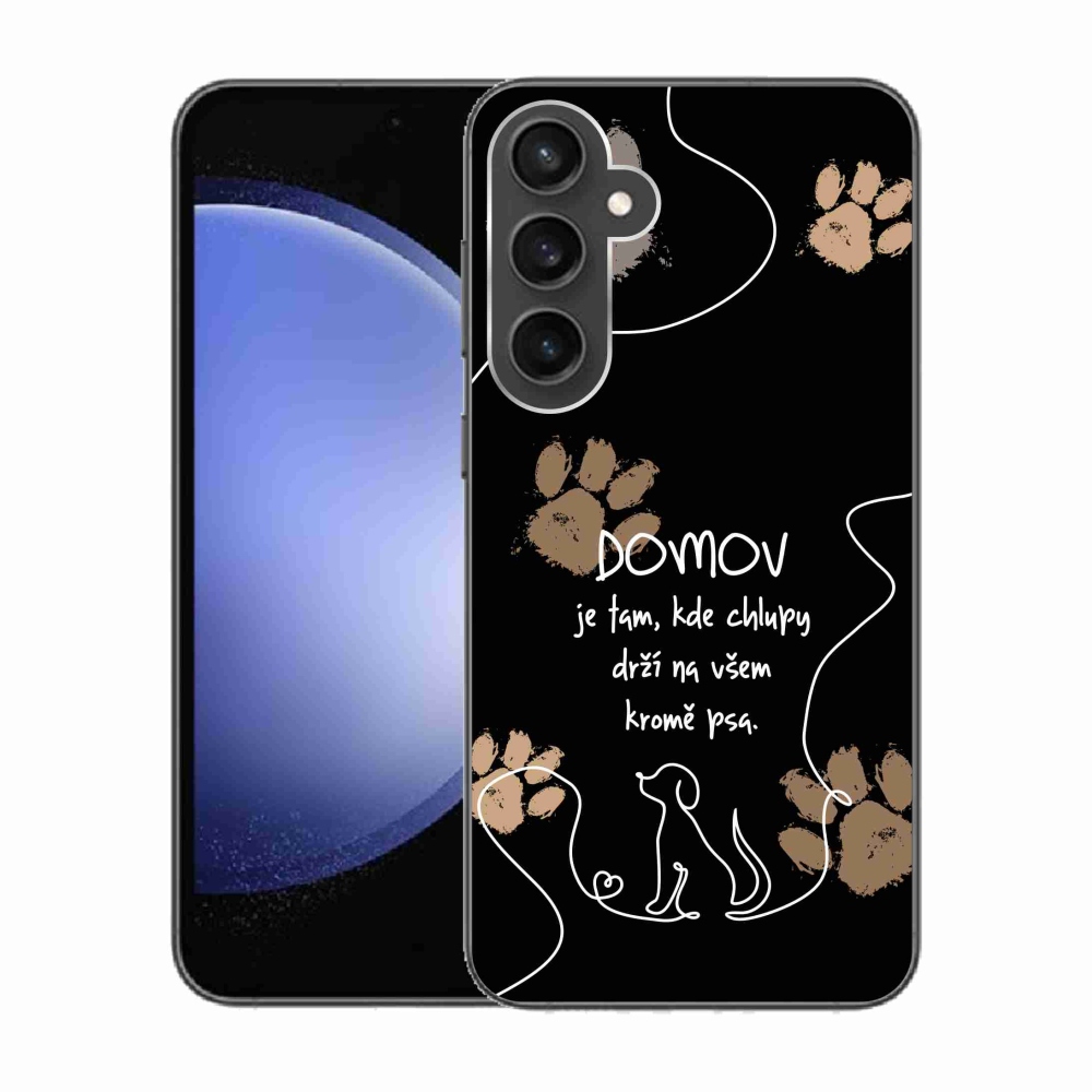 Gelový kryt mmCase na Samsung Galaxy S23 FE - psí motiv černé pozadí