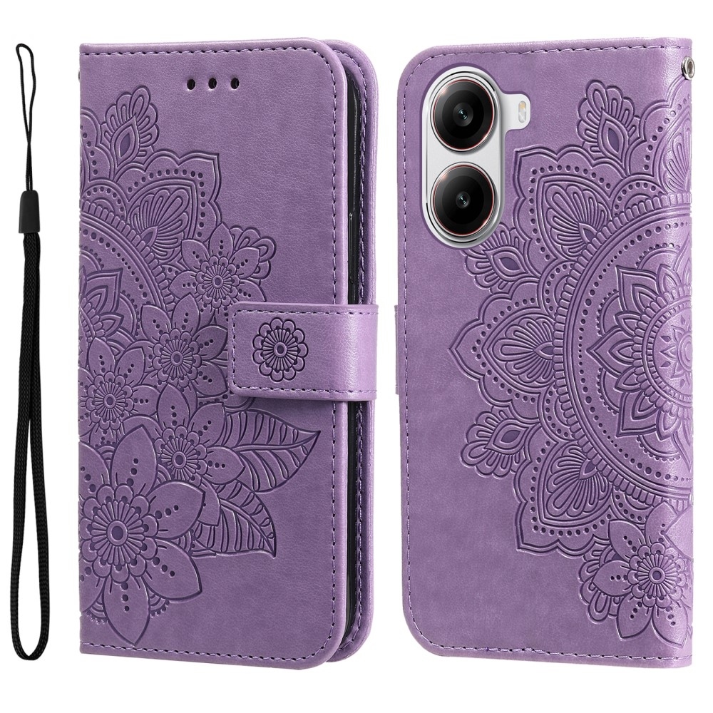 Mandala knížkové pouzdro na Xiaomi Poco X7 Pro 5G - fialové