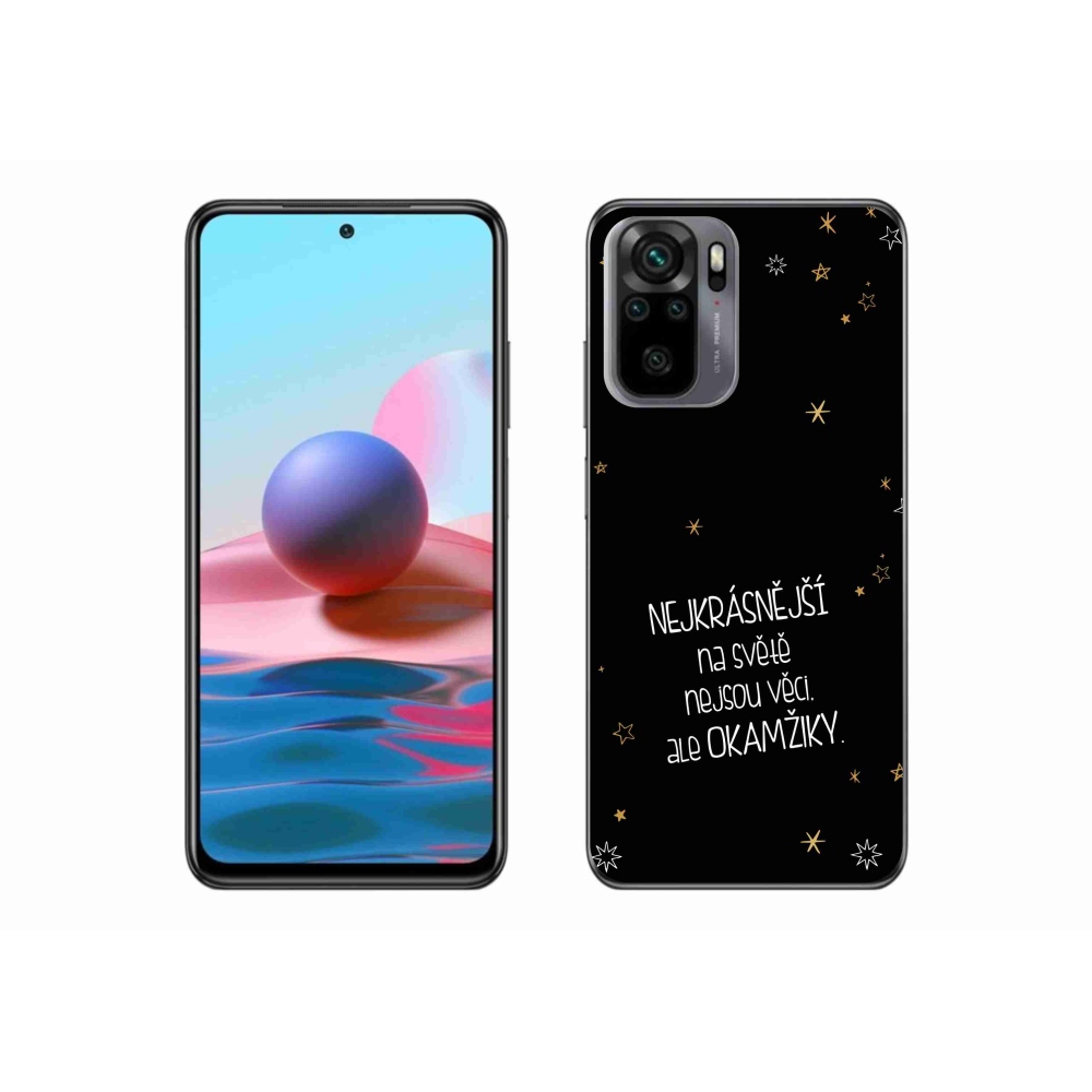 Gelový kryt mmCase na Xiaomi Redmi Note 10S - citát 4 černé pozadí