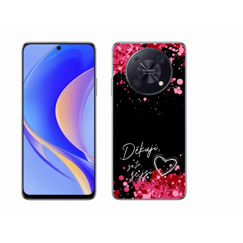 Gelový kryt mmCase na Huawei Nova Y90 - zamilovaný text 2 černé pozadí
