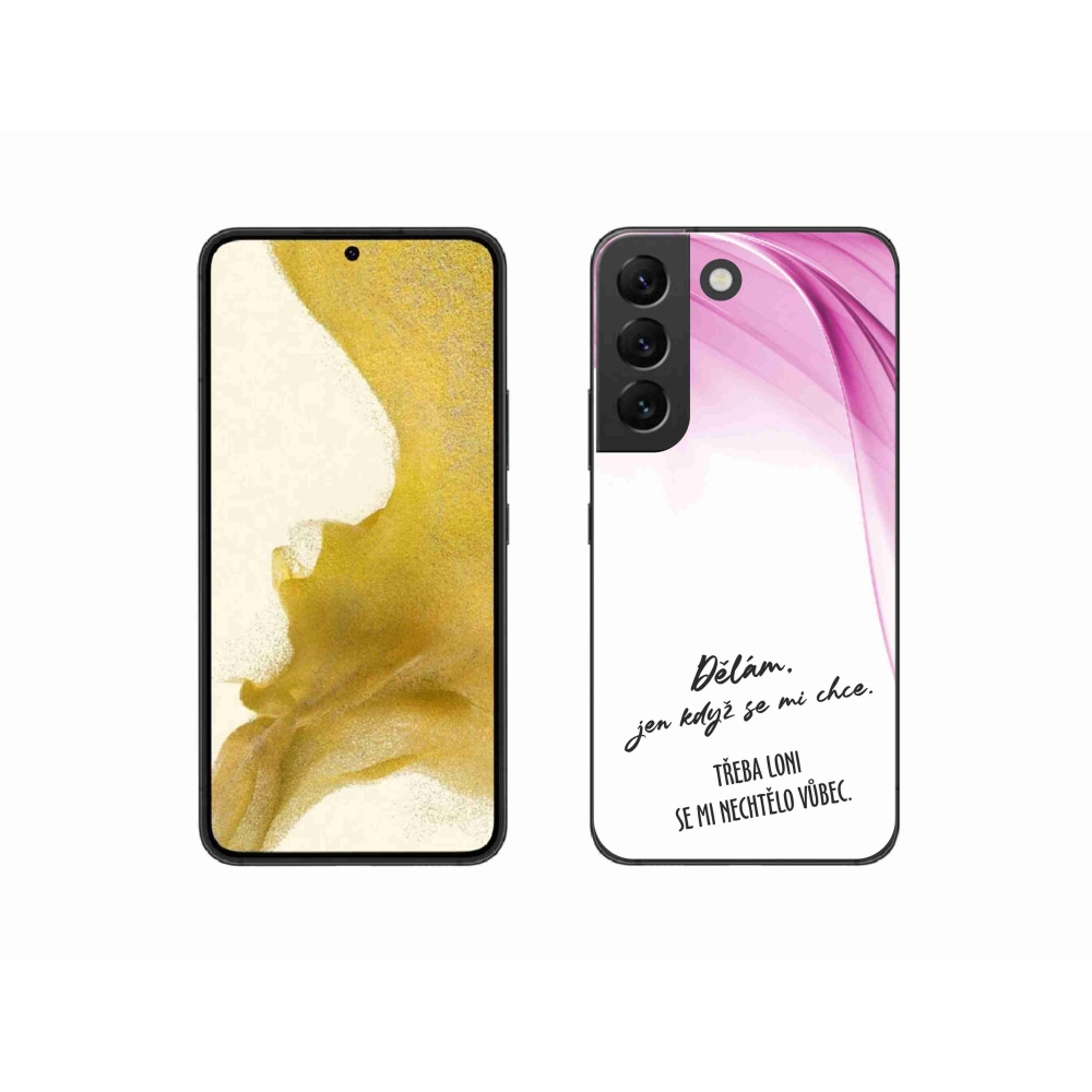 Gelový kryt mmCase na Samsung Galaxy S22 5G - vtipný text 12 bílé pozadí