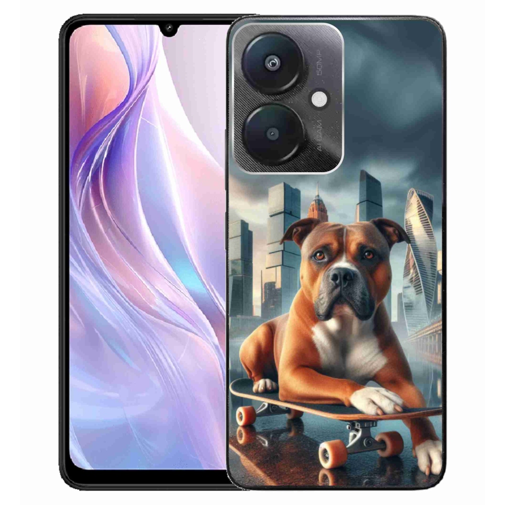 Gelový kryt mmCase na Xiaomi Redmi 13C 5G  - pes na skateboardu