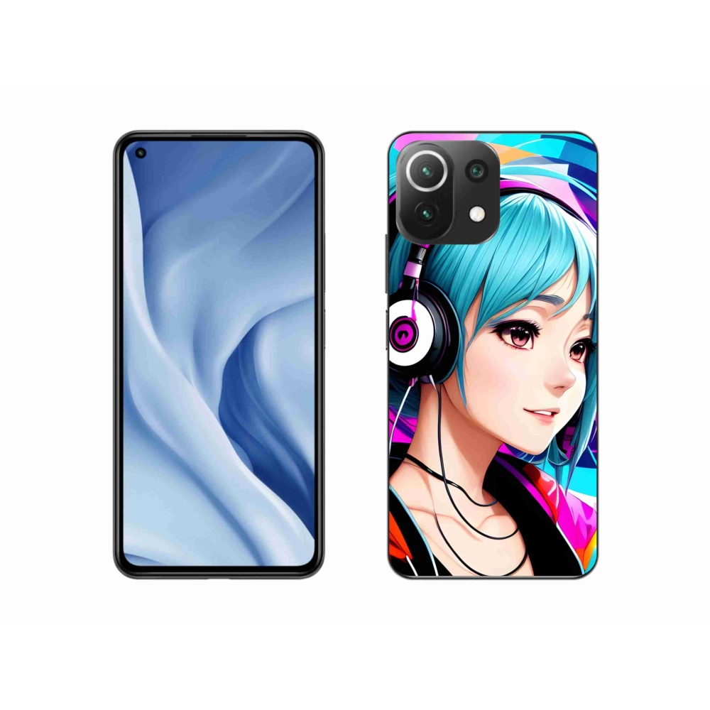 Gelový kryt mmCase na Xiaomi Mi 11 Lite 4G/5G - dívka se sluchátky