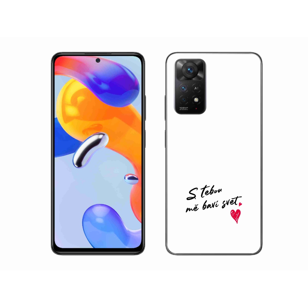 Gelový kryt mmCase na Xiaomi Redmi Note 11 Pro 4G/5G - zamilovaný text 1 bílé pozadí