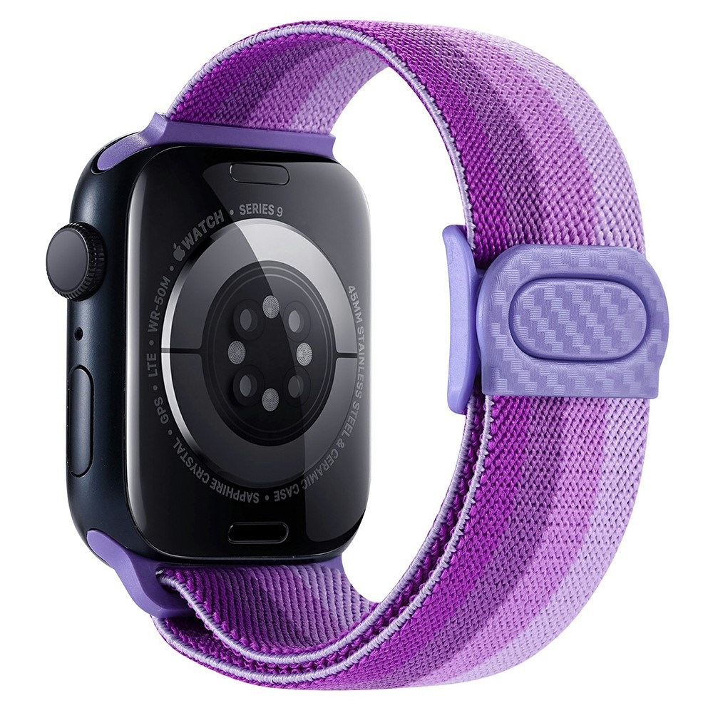 Gradient nylonový řemínek na Apple Watch Ultra/Ultra 2 49mm/SE/SE 2022/2023 44mm/9/8/7 45mm/6/5/4 44mm/3/2/1 42 mm - fialové pruhy