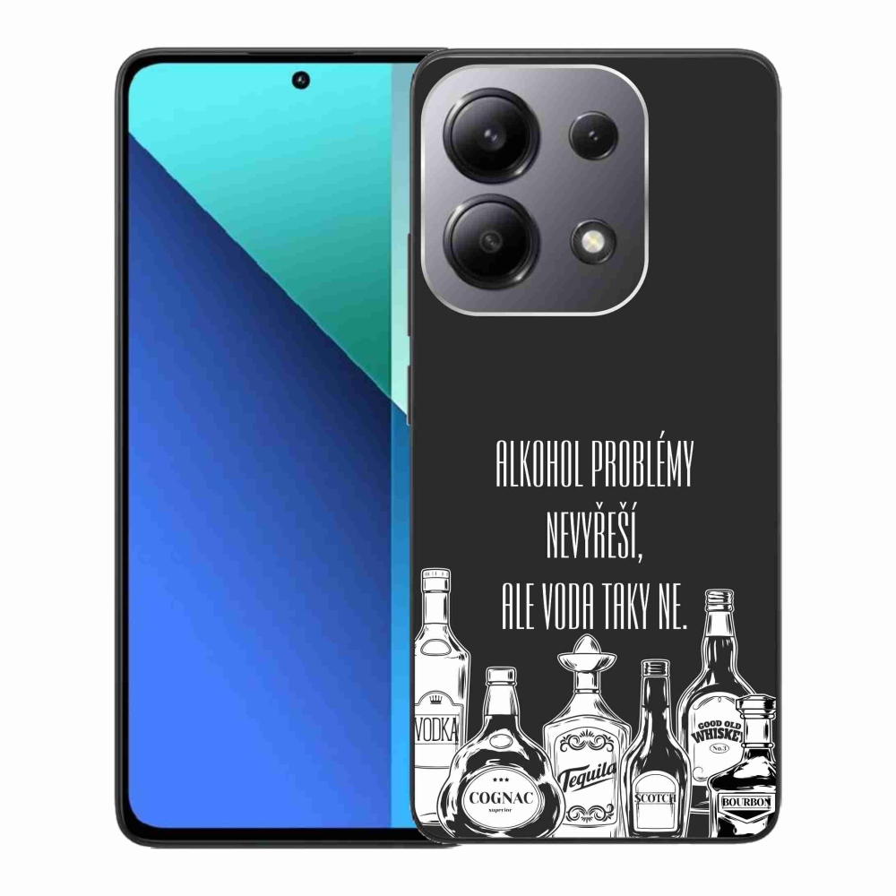 Gelový kryt mmCase na Xiaomi Redmi Note 13 - vtipný text černé pozadí
