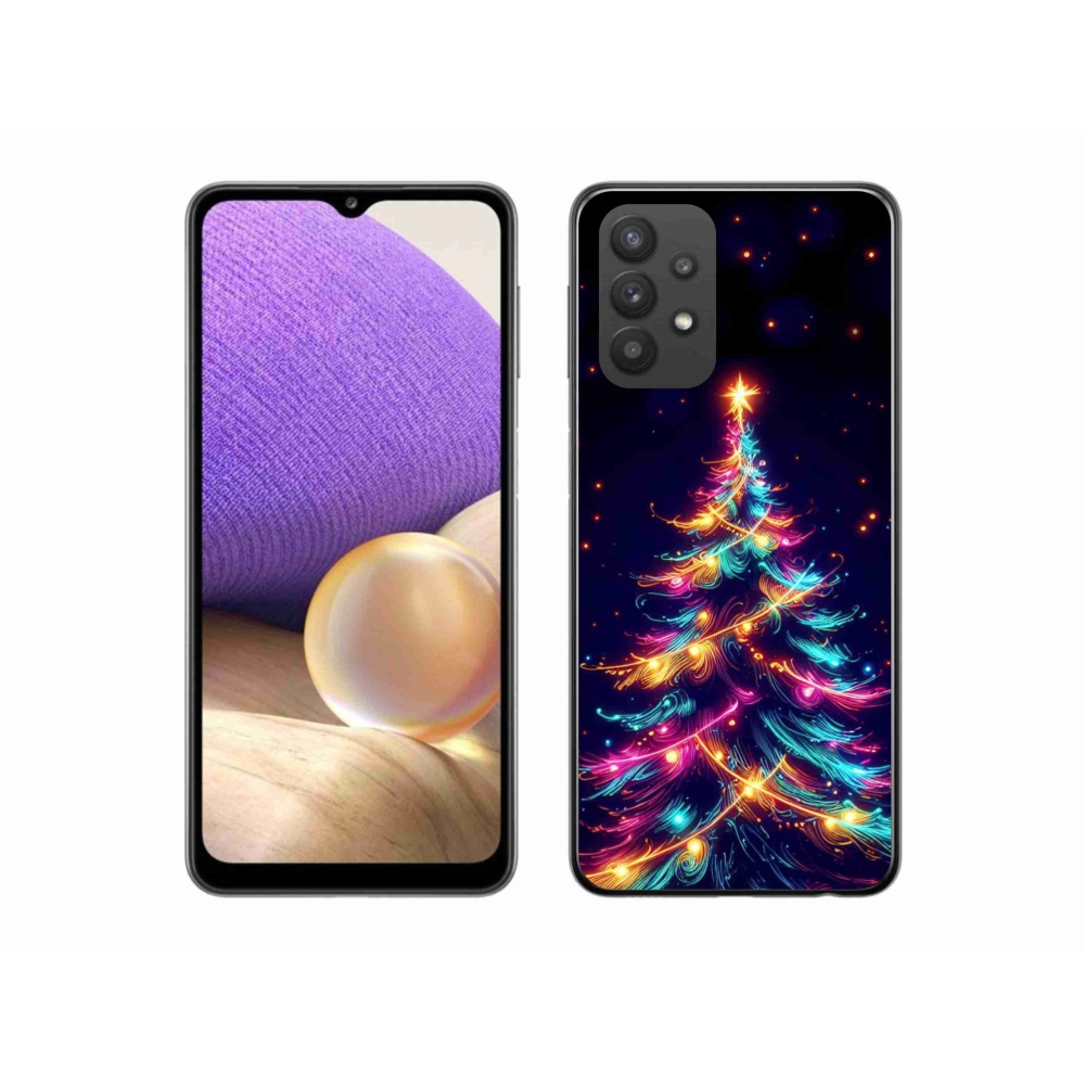 Gelový kryt mmCase na Samsung Galaxy A32 5G - neonový vánoční stromek