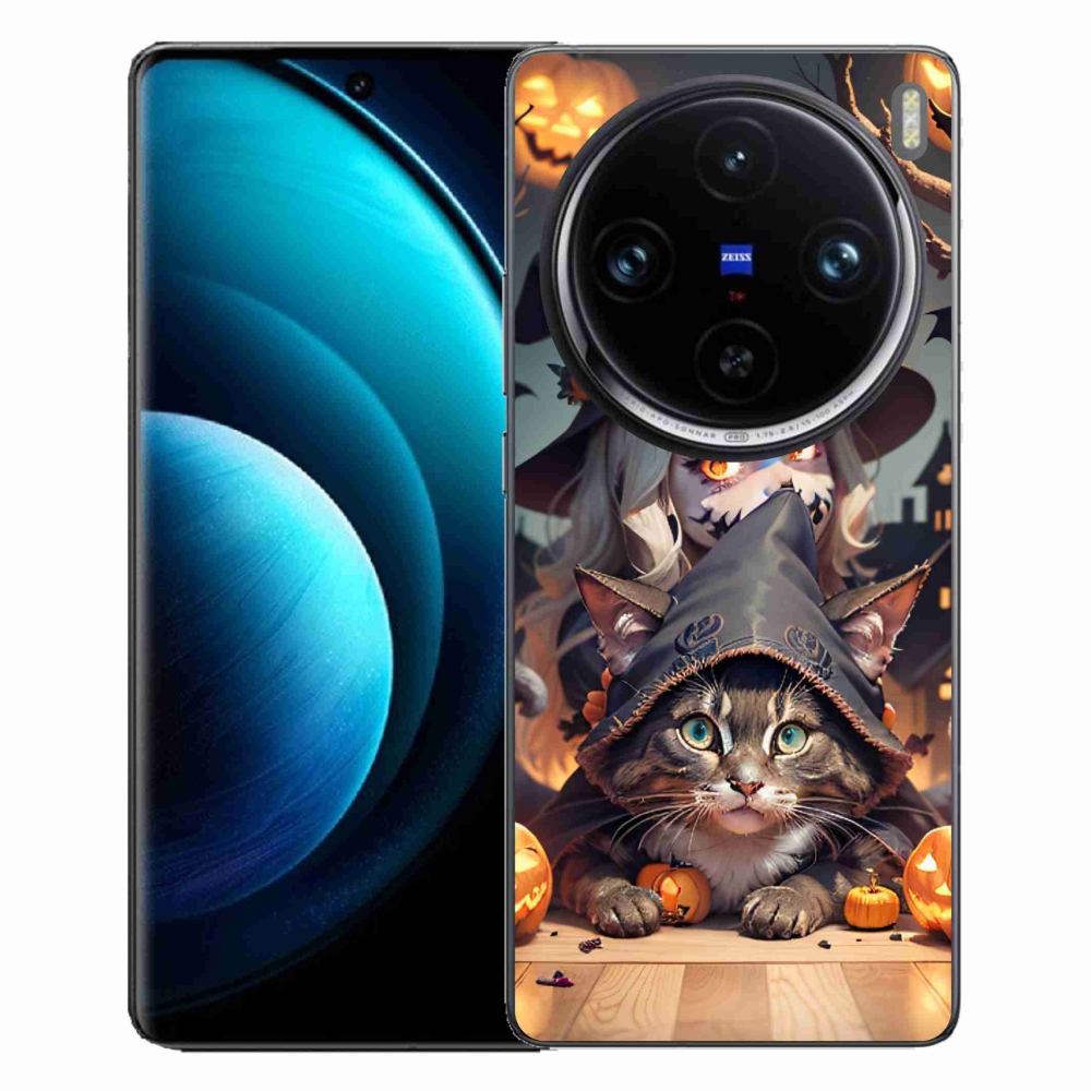 Gelový kryt mmCase na Vivo X100 Pro 5G - čarodějnice s kočkou