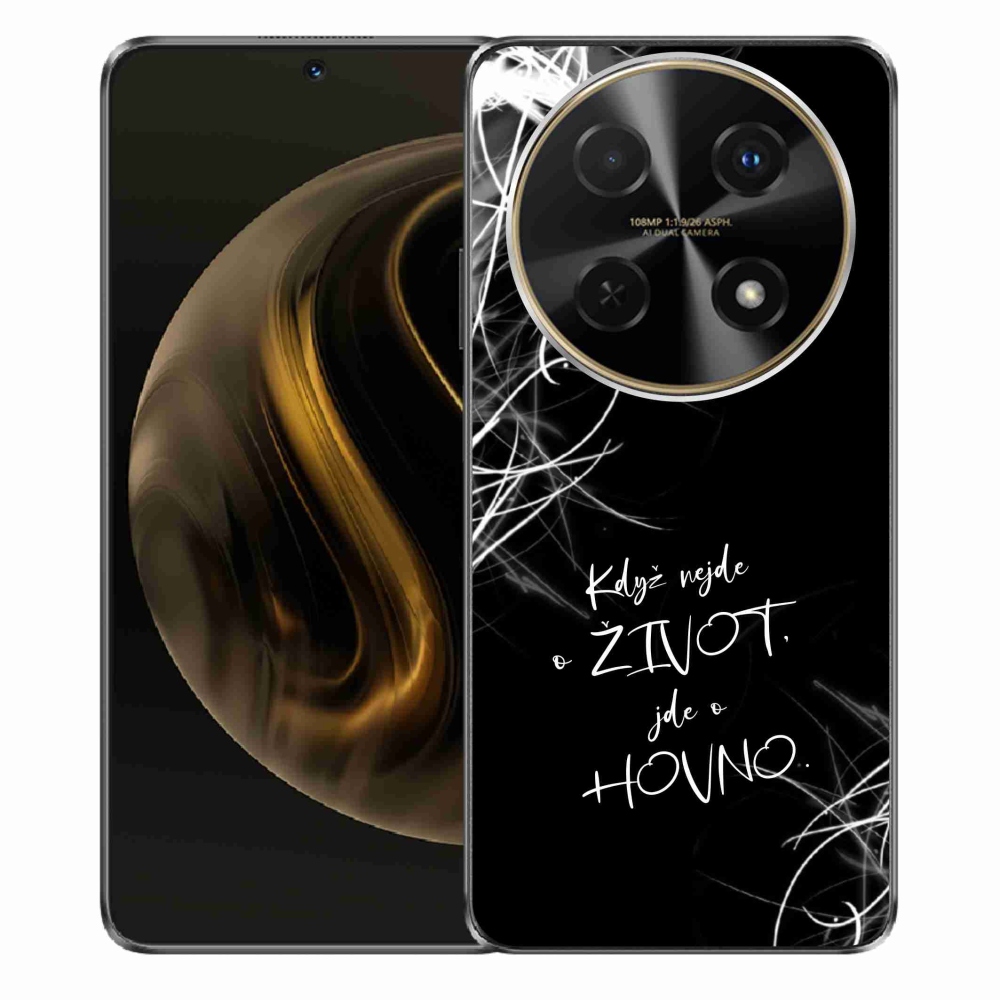 Gelový kryt mmCase na Huawei Nova 12i - vtipný text 16 černé pozadí
