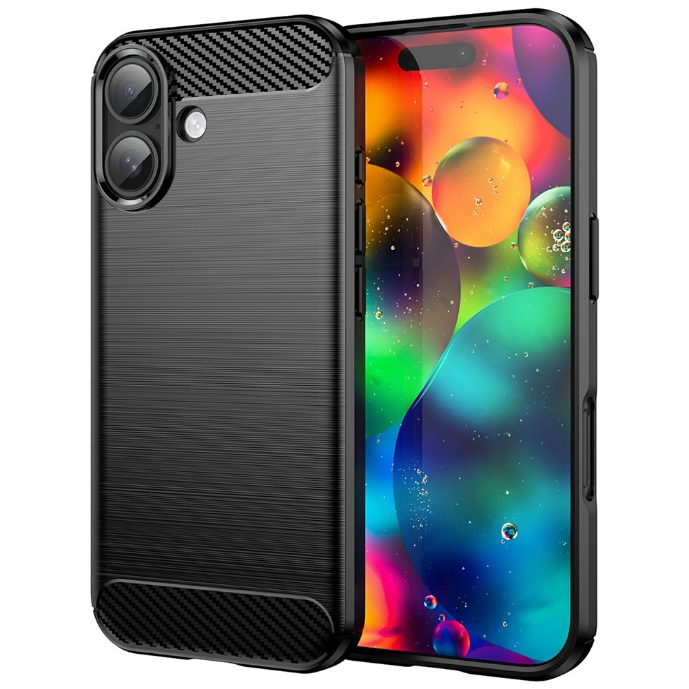 Carbon odolný gelový obal na iPhone 17 - černý