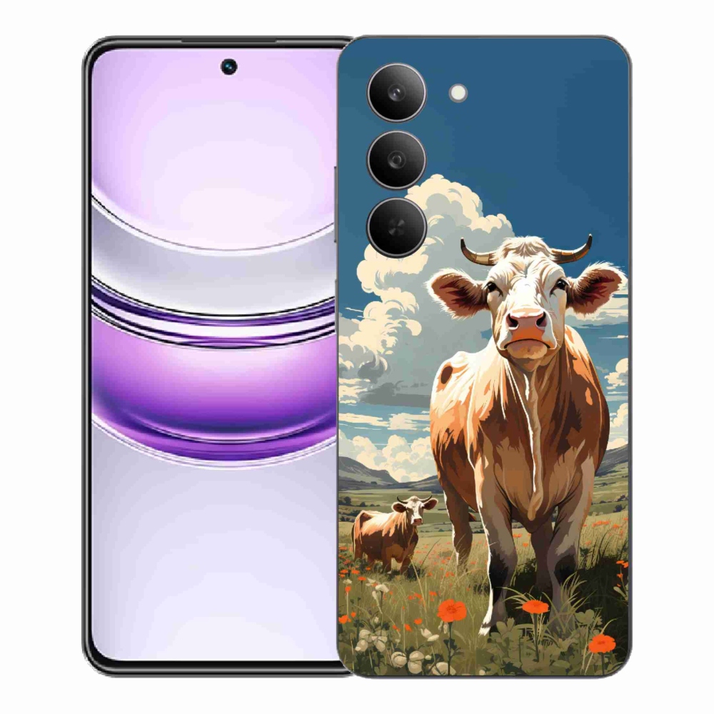Gelový kryt mmCase na Realme 14x 5G - krávy na louce