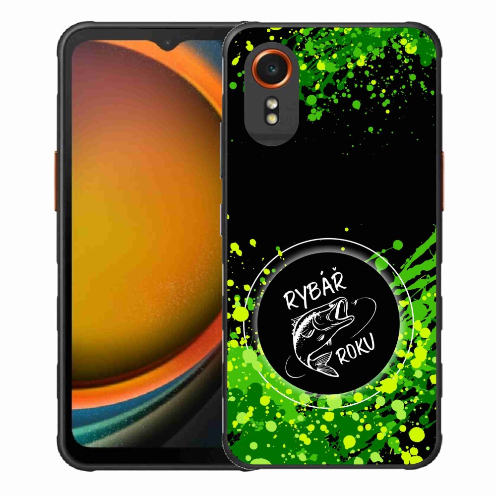 Gelový kryt mmCase na Samsung Galaxy Xcover 7 - rybář roku černé pozadí