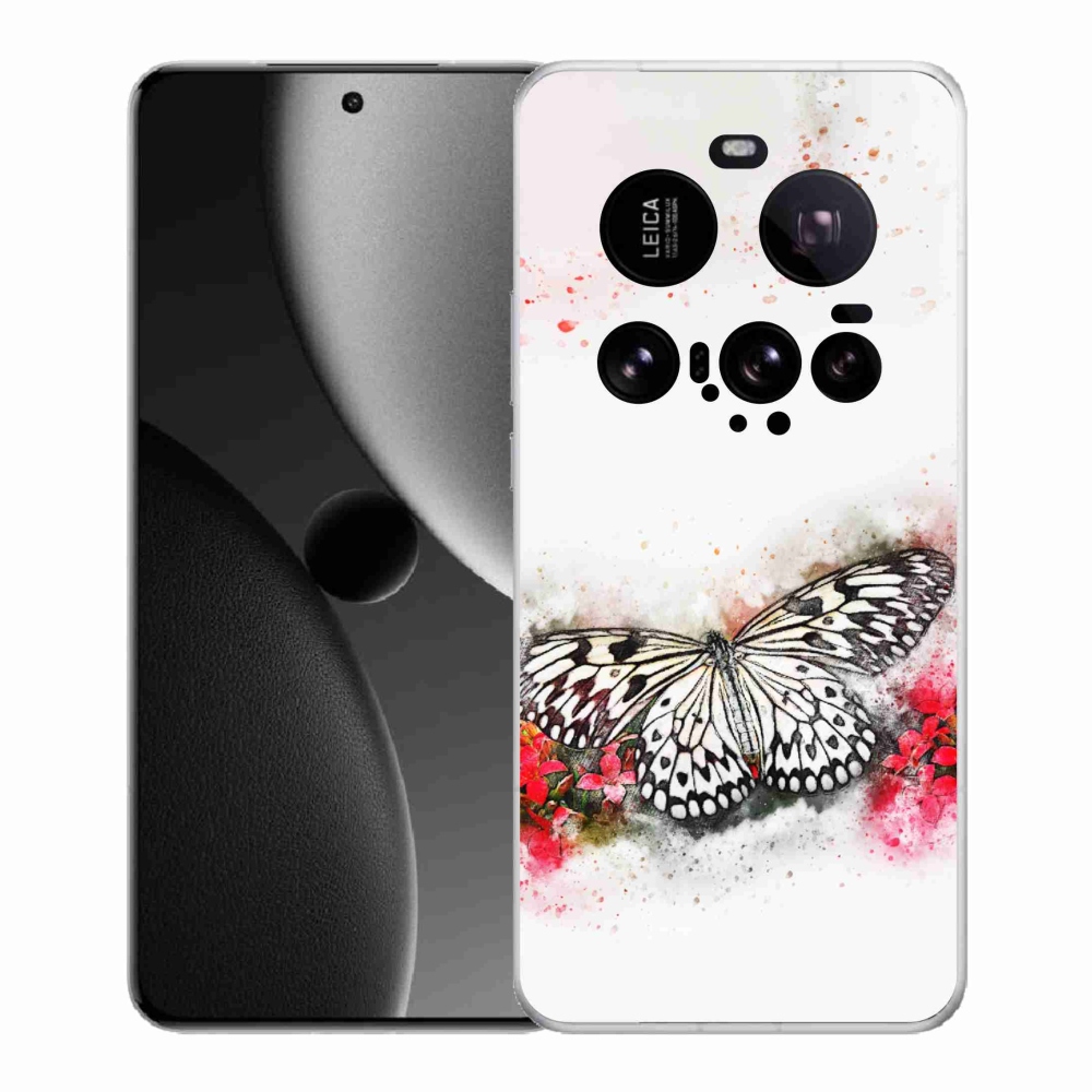 Gelový kryt mmCase na Xiaomi 15 Ultra - černobílý motýl