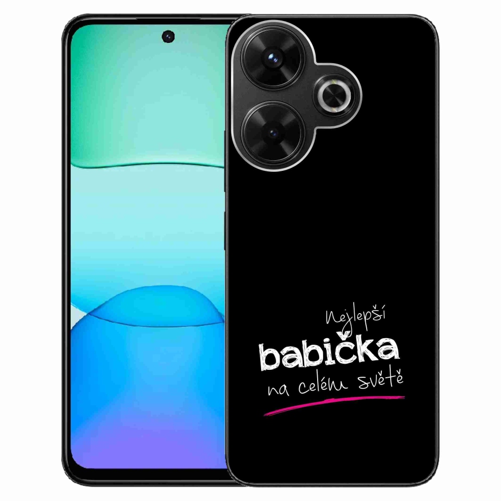 Gelový kryt mmCase na Xiaomi Redmi 13 4G/Poco M6 4G  - nejlepší babička 4 černé pozadí