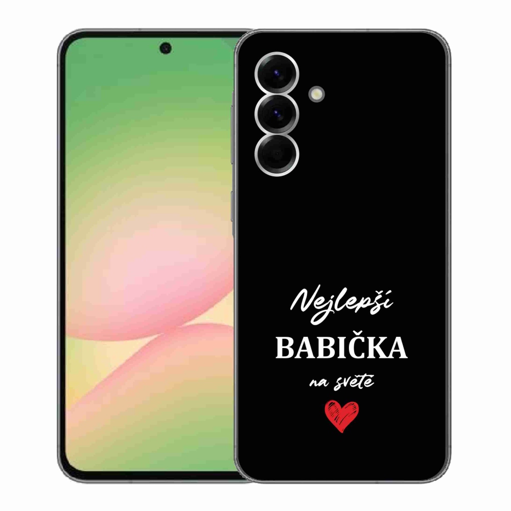 Gelový kryt mmCase na Samsung Galaxy A56 5G - nejlepší babička 1 černé pozadí