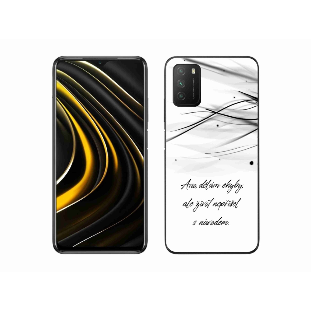 Gelový kryt mmCase na Xiaomi Poco M3 - citát bílé pozadí