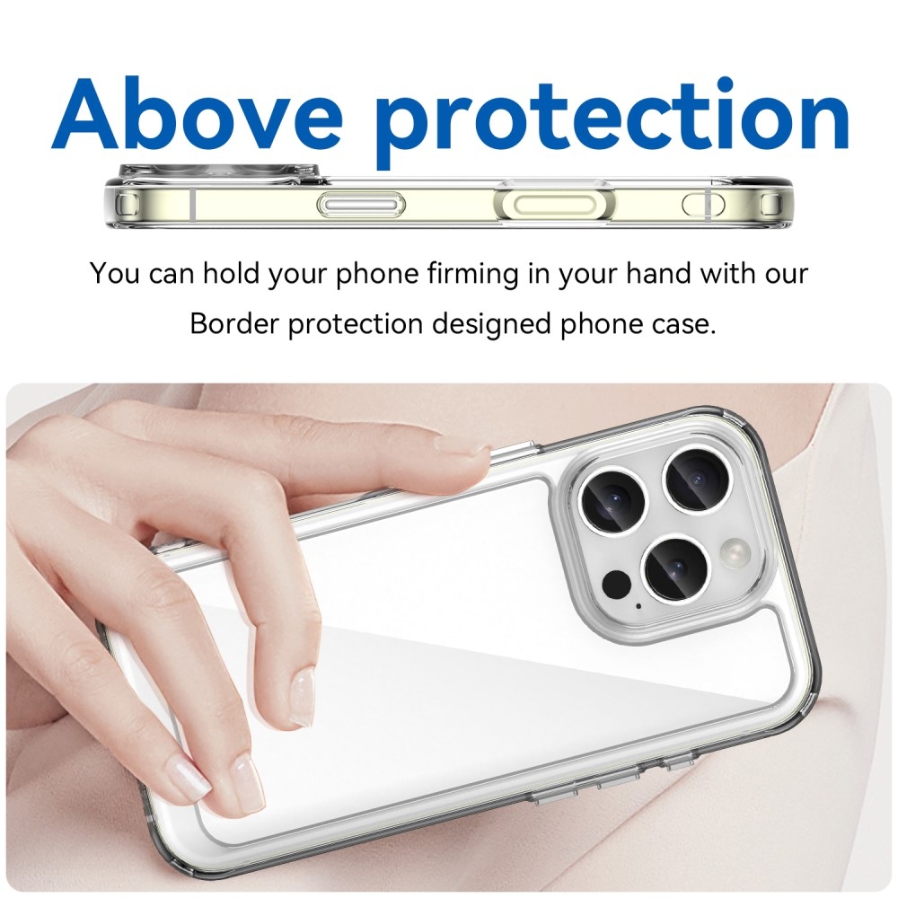 Gelový obal s pevnými zády na iPhone 16 Pro - průhledný