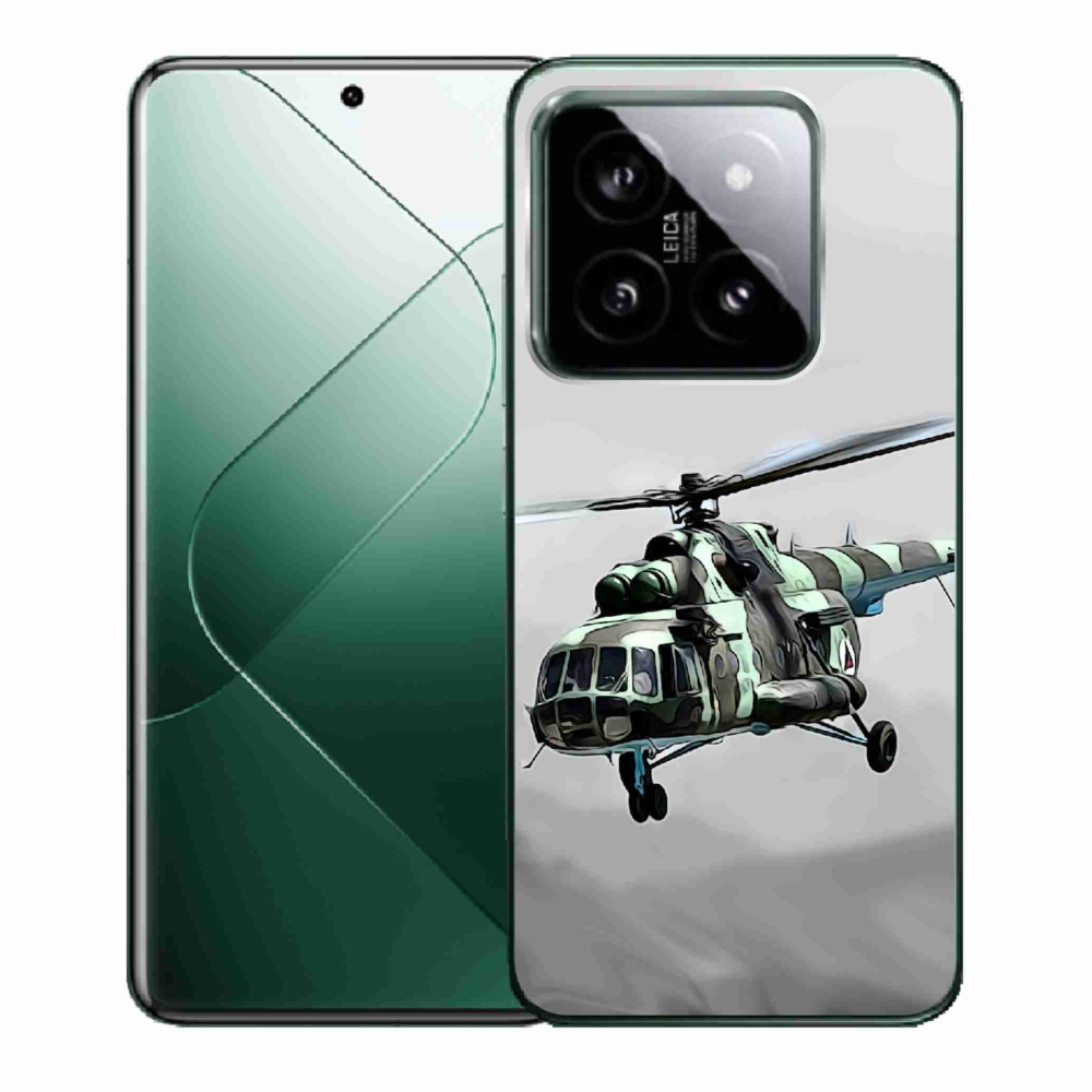 Gelový kryt mmCase na Xiaomi 14 - vojenský vrtulník