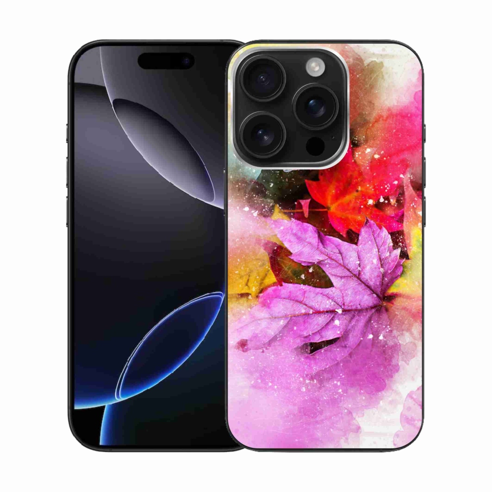 Gelový kryt mmCase na iPhone 16 Pro - barevné listy