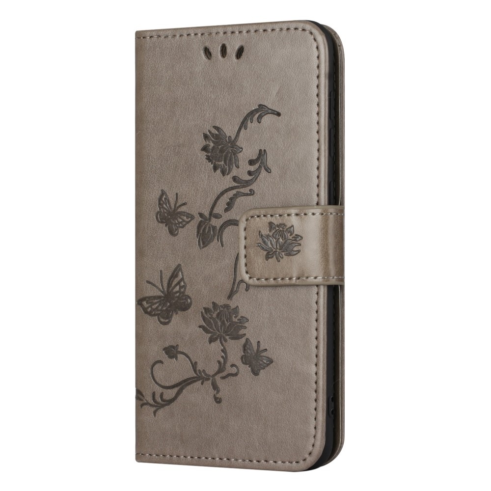 Flower knížkové pouzdro na Samsung Galaxy Xcover 7 - šedé