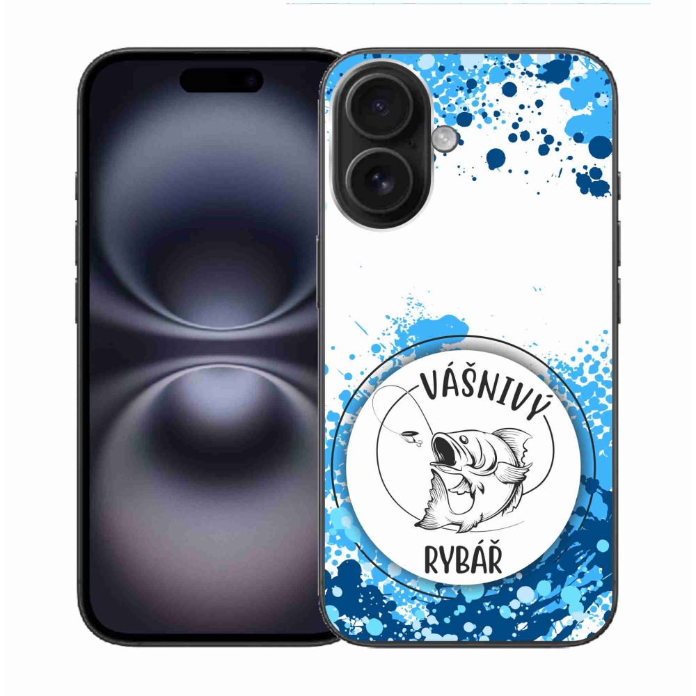 Gelový kryt mmCase na iPhone 16 - vášnivý rybář bílé pozadí