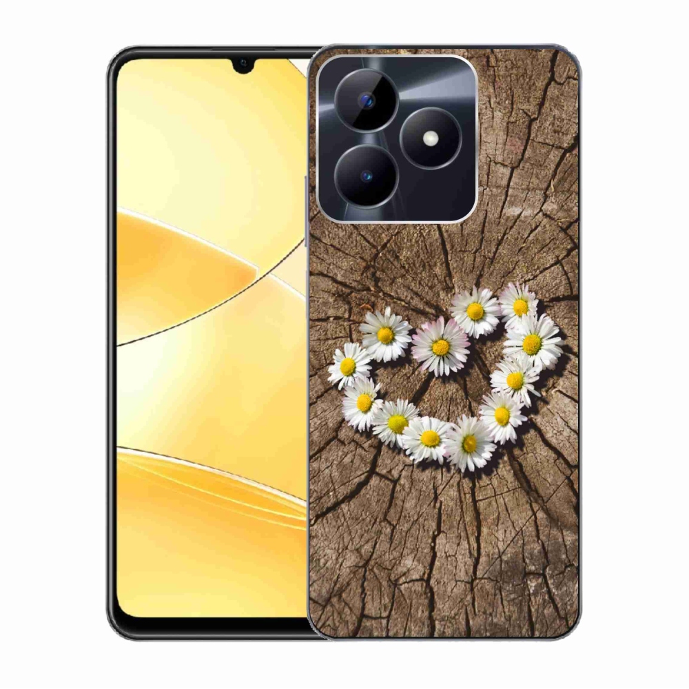 Gelový kryt mmCase na Realme C51/C53 - srdce z kopretin