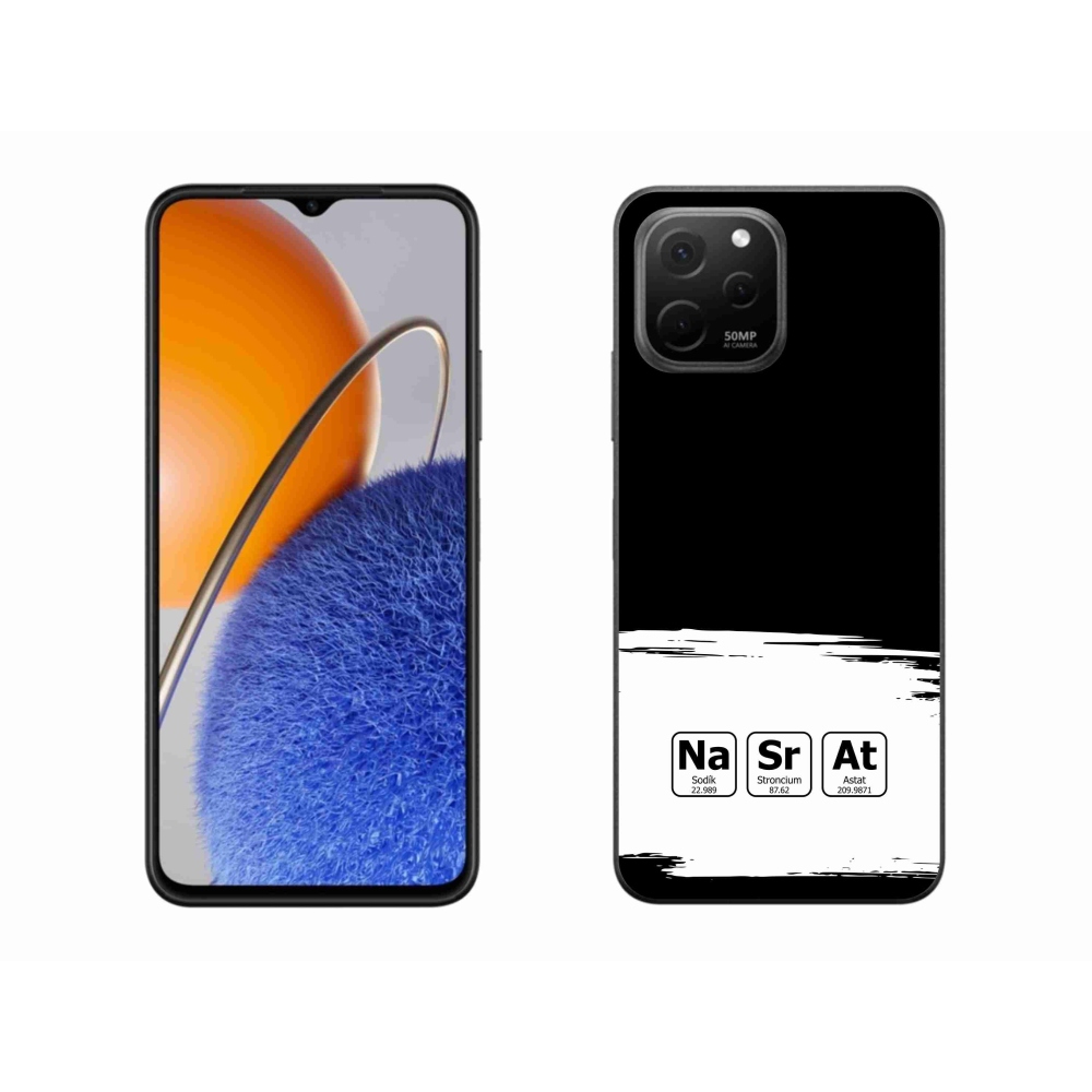 Gelový kryt mmCase na Huawei Nova Y61 - chemické prvky bíločerné pozadí