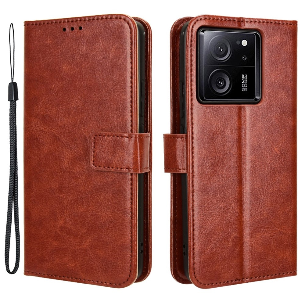 Crazy knížkové pouzdro na Xiaomi 13T/13T Pro - hnědé