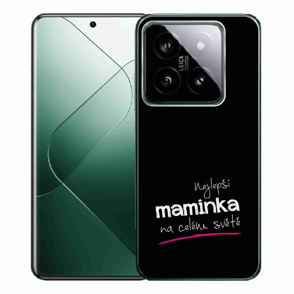 Gelový kryt mmCase na Xiaomi 14 Pro - nejlepší maminka 4 černé pozadí