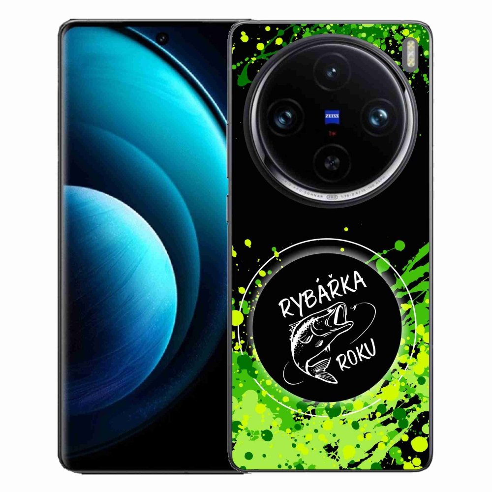 Gelový kryt mmCase na Vivo X100 Pro 5G - rybářka roku černé pozadí