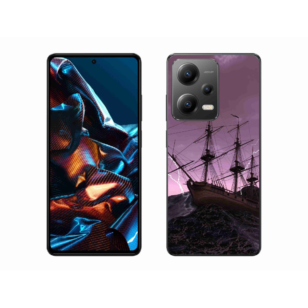 Gelový kryt mmCase na mobil Xiaomi Redmi Note 12 Pro 5G - loď v bouři