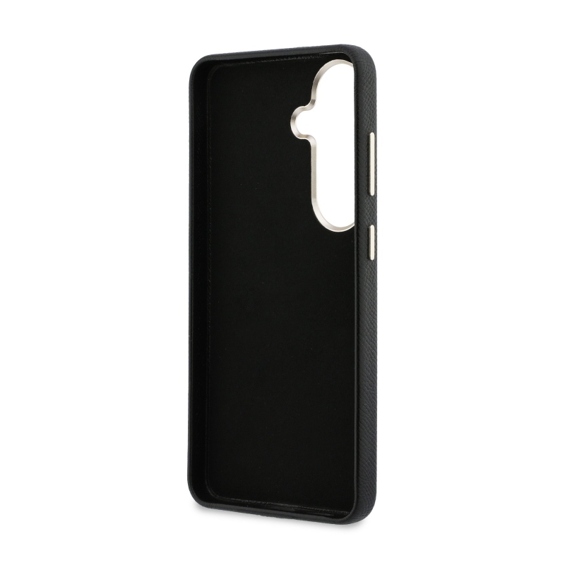 Guess PU 4G Resin Metal Logo Zadní Kryt pro Samsung Galaxy S26+ Black