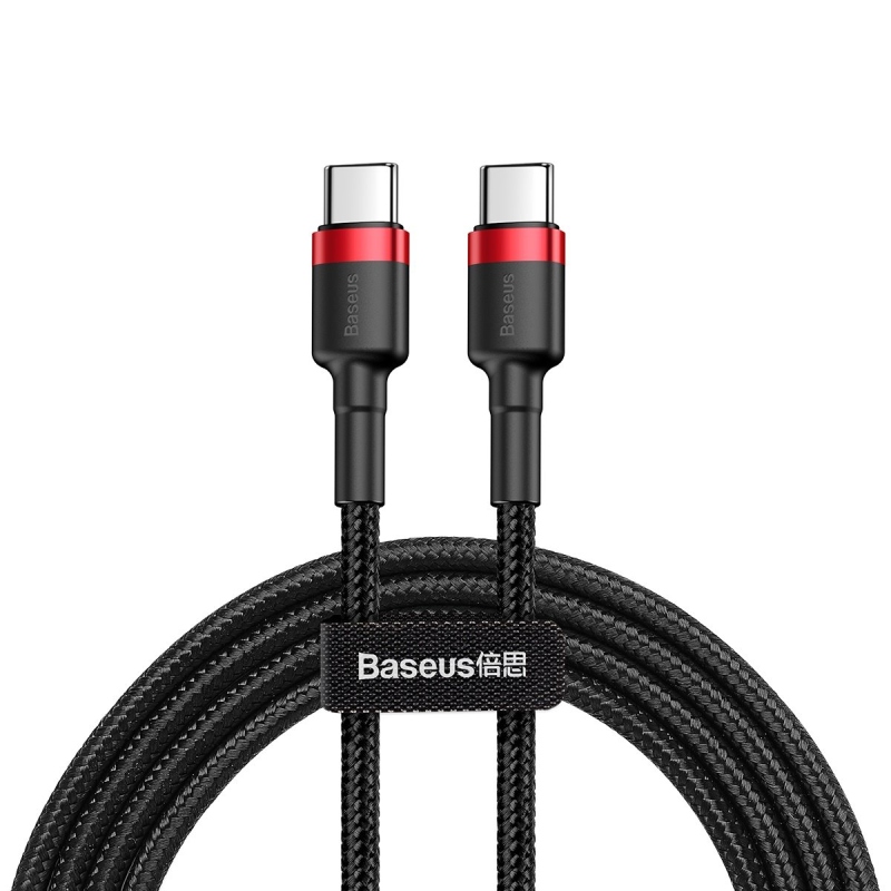 Baseus Cafule Flash Charging Datový Kabel USB-C - USB-C 60W 1m Red/Black