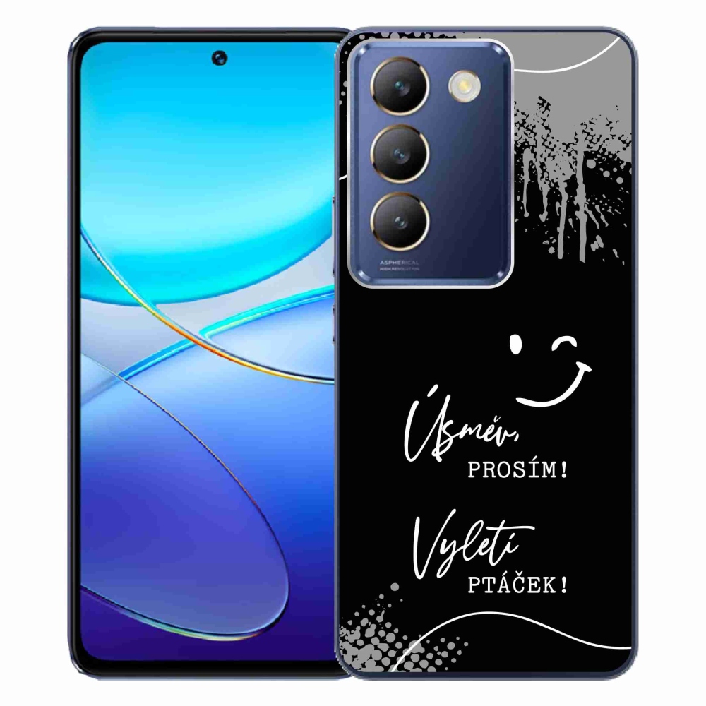Gelový kryt mmCase na Vivo V40 SE 4G/5G - vtipný text 4 černé pozadí