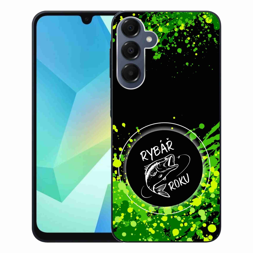 Gelový kryt mmCase na Samsung Galaxy A16 4G/5G - rybář roku černé pozadí