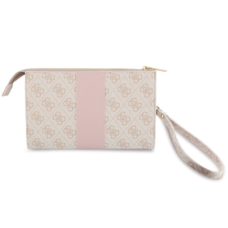 Guess PU 4G Stripe Metal Logo Kabelka na Telefon Pink