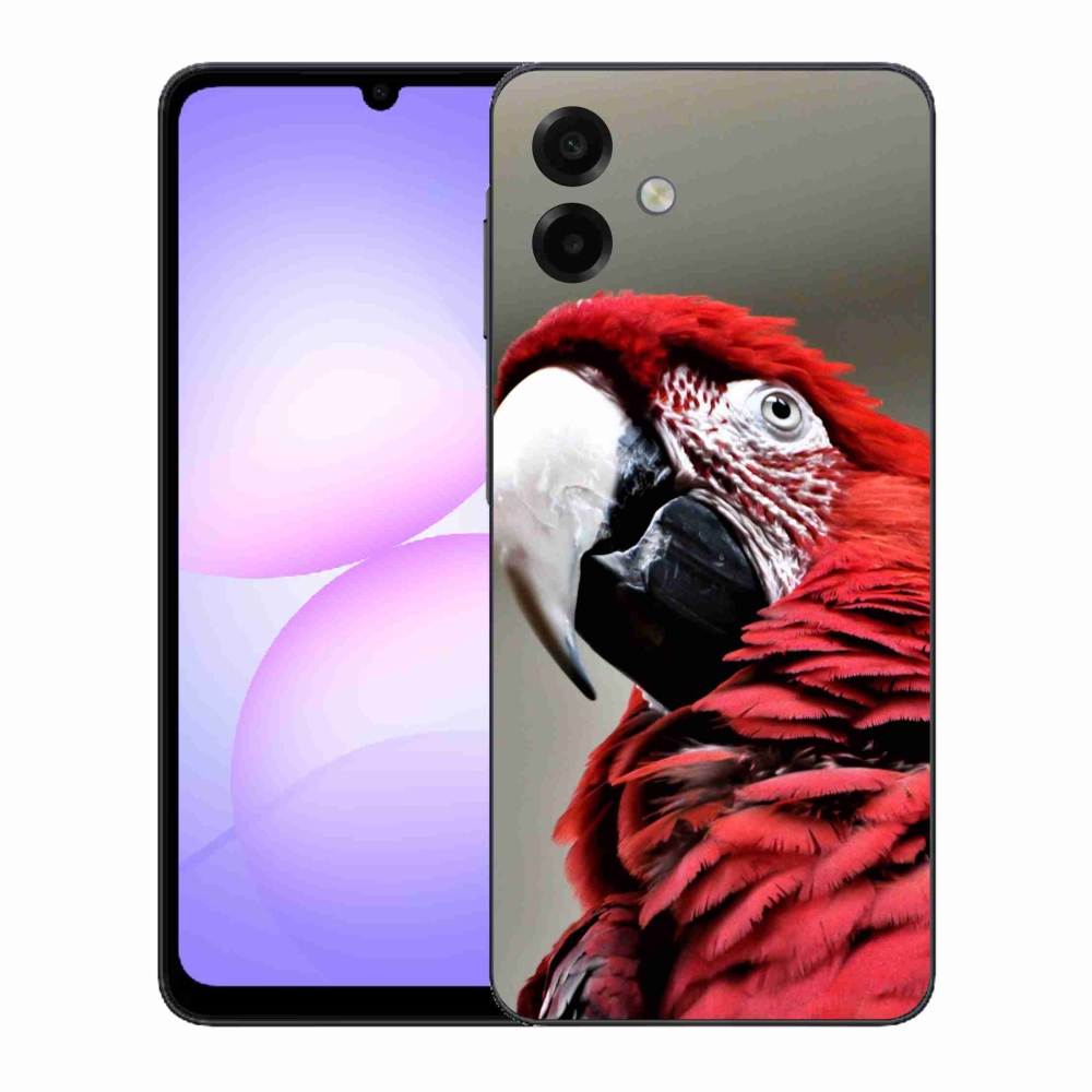 Gelový kryt mmCase na Samsung Galaxy A07 4G - papoušek ara červený